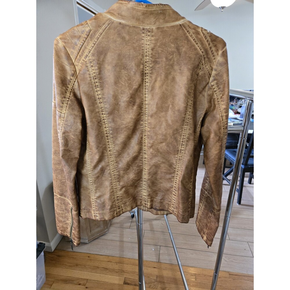 J2 Women pleather hip length jacket used Size L petite - Picture 7 of 8